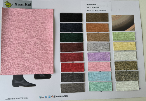 Microfiber laminated leather material microfiber PU leather factory for shoes bags garments footwear clothing